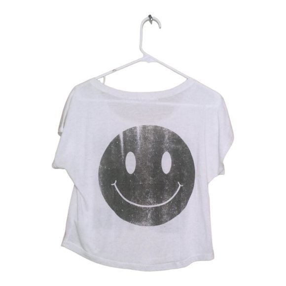 Bling Be Happy Loose Crop Top with‎ Smiley Face Size S - Picture 5 of 5